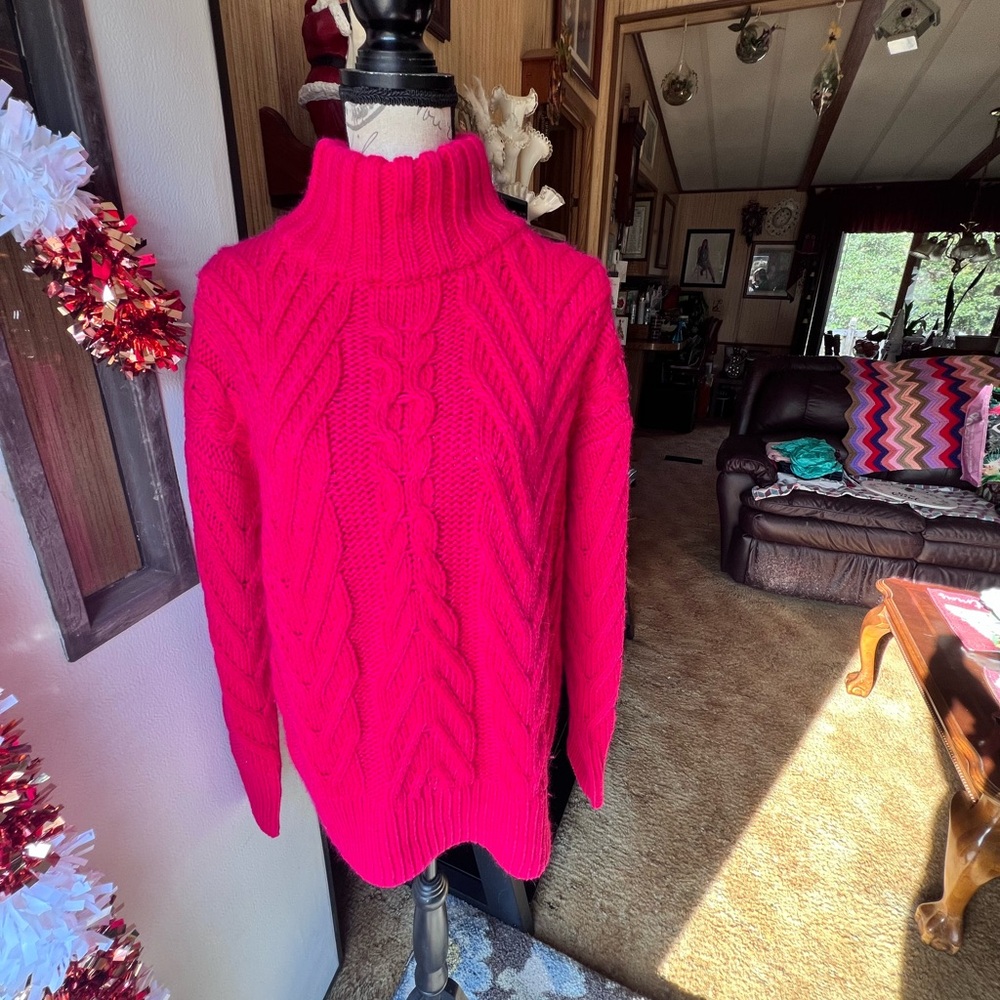 NWT FRENCH CONNECTION Nissa Chunky Cable-Knit Sweater Wool Blend. - Picture 15 of 15